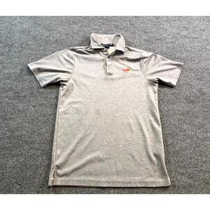 Devon & Jones Polo Shirt Chilis Restaurant Men's S Gray Polyester Stained